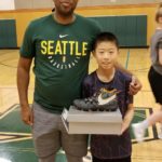 Coach Mo Hines rewards Mason Chin for all his hard work at one of his trainings 1/7//2019
